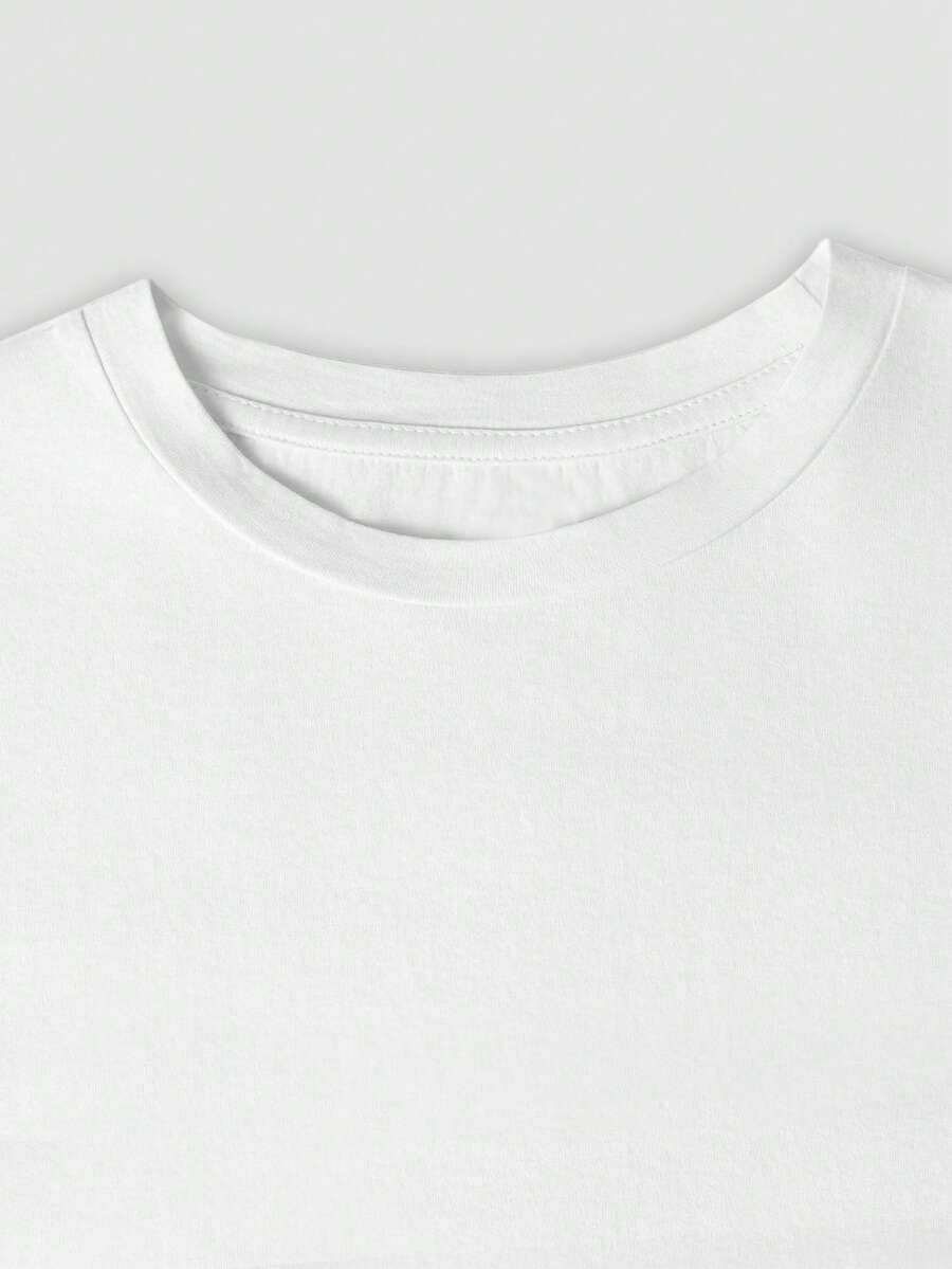 2026 Dames T-shirt Lente/Zomer, Effen T-shirt met Ronde Hals en Korte Mouwen, Losvallend model, 100% Katoen, Worsthondje, Geribbeld Katoenen Dames T-shirt, College Stijl Lente/Zomer Nieuw Sportief Dames T-shirt, Gedrapeerd Mode Zacht Ademend Dames T-shirt