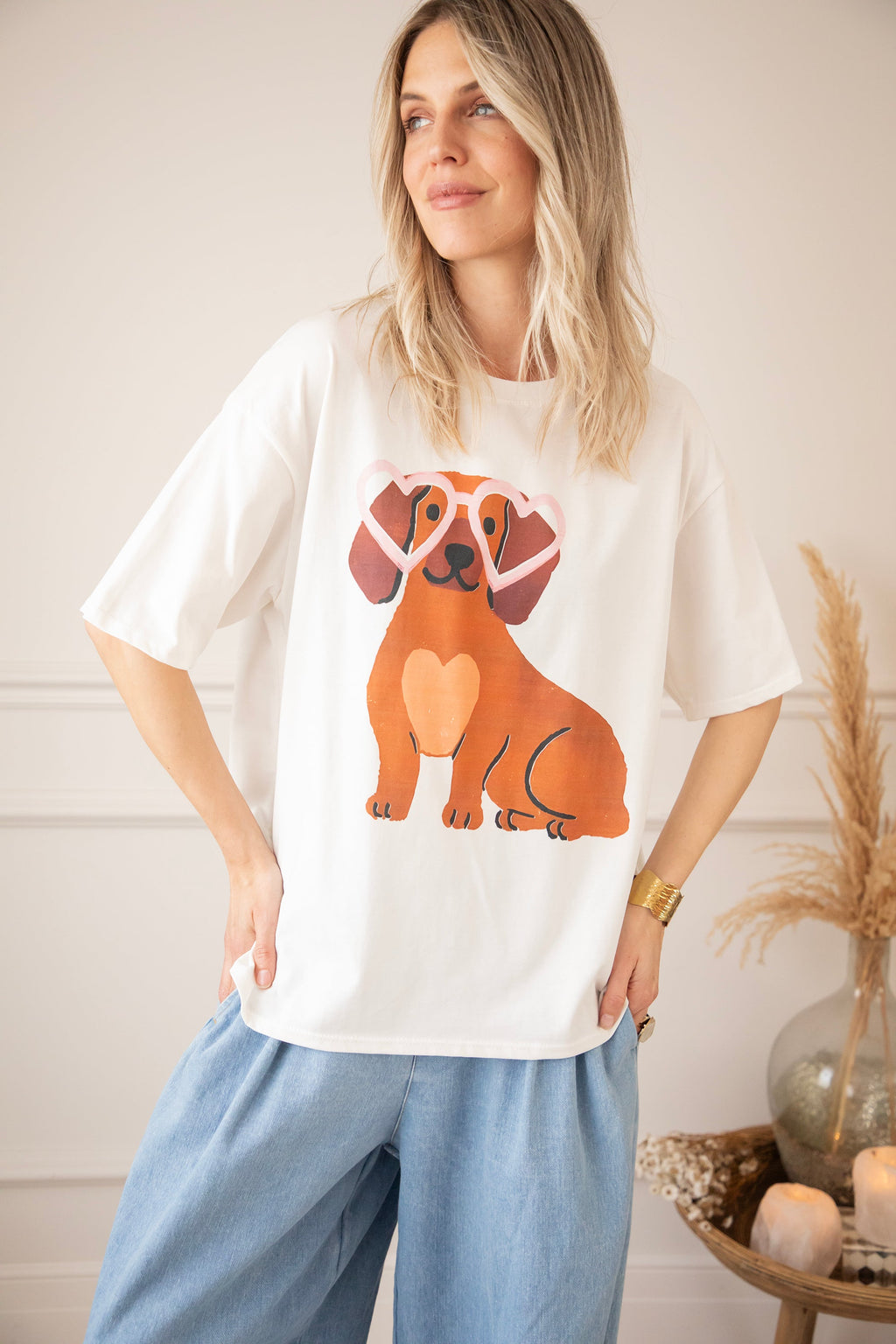 Cute Puppy Eyes White - T-Shirt