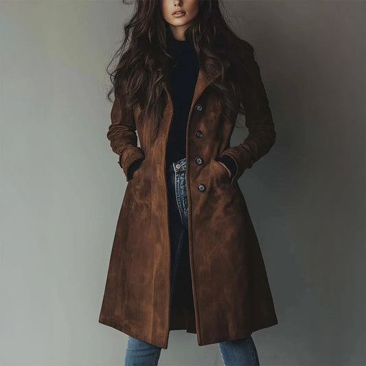 Lucy | Vintage Suede Trench Coat