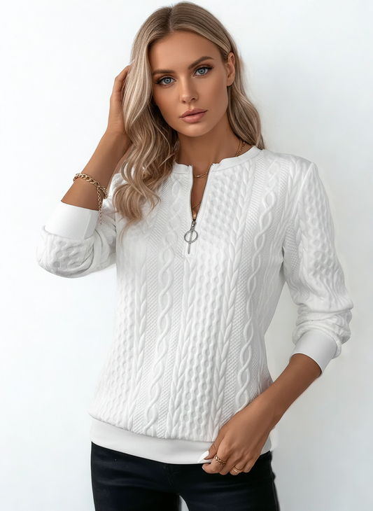 Amelia | Elegant And Comfortable Zip-Up Sweater